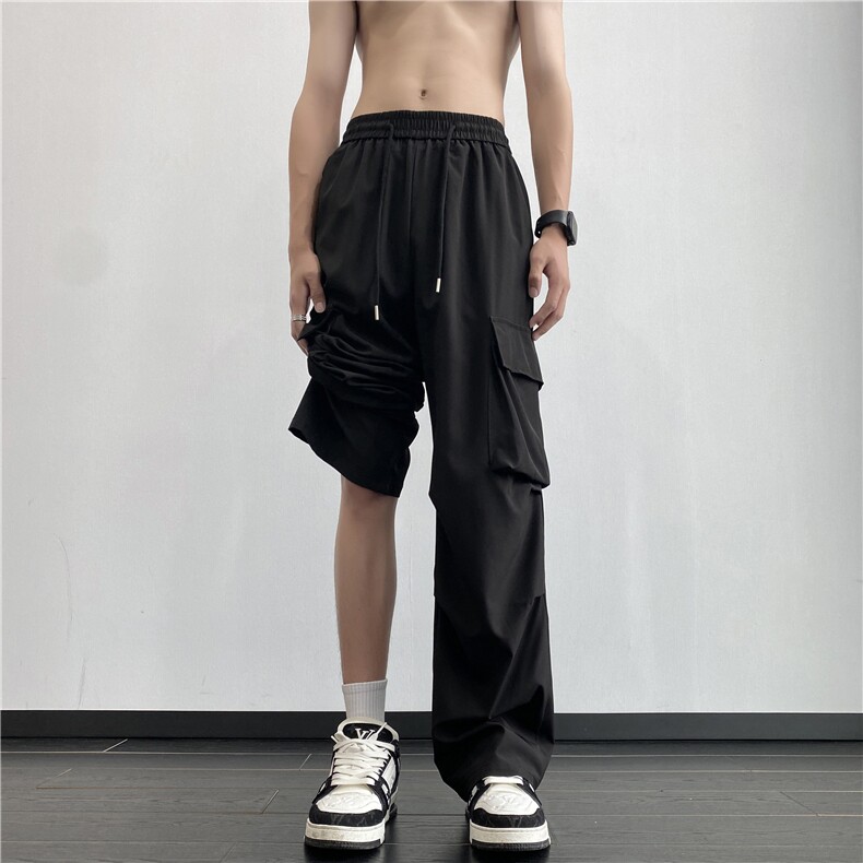 抖音品质夏季新款冰丝大口袋宽松工装裤B315-K24166-特p35控68图片