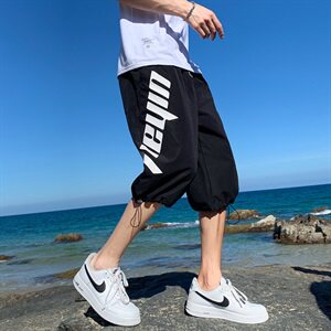 韩版ins休闲潮流七分裤男宽松大码7分裤中裤子221图片