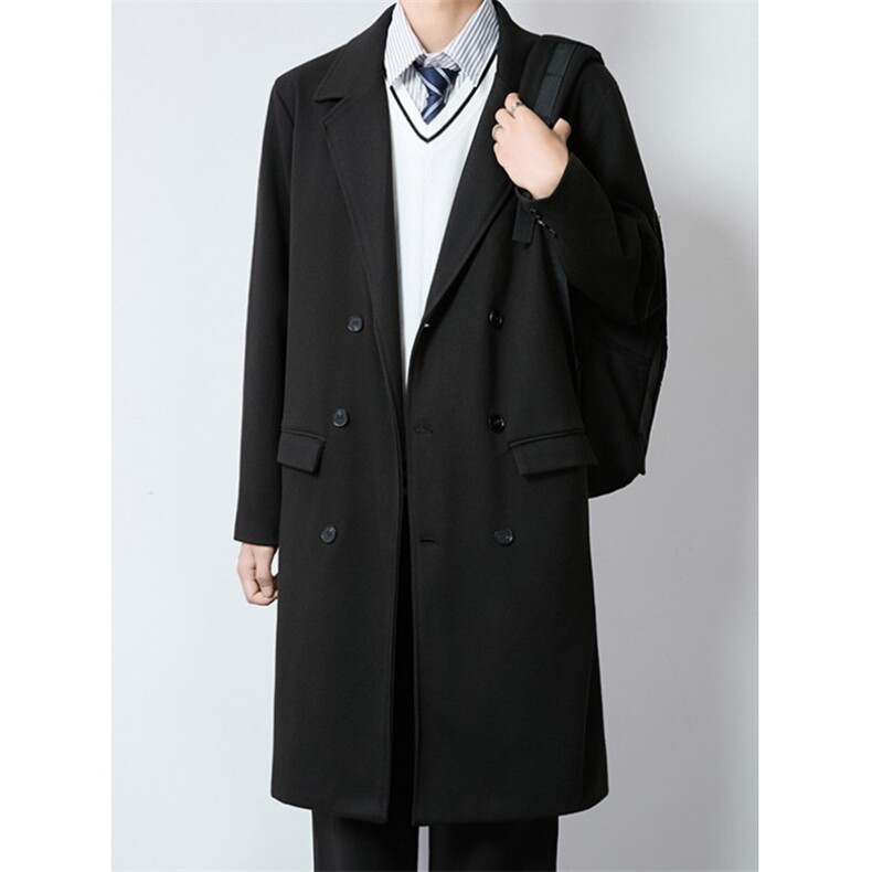 冬季毛呢大衣男中长款韩版过膝呢子外套ins韩系风衣呢料DW16，男装风衣，星座1116A（原606A-3）