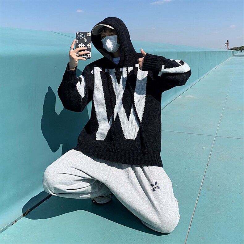 复古加厚连帽毛衣新款休闲外套新款潮牌百搭男CC007-P50,男装针织衫/毛衣,星座911-3