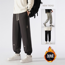 420g华棉复合奥利绒加绒刺绣束脚卫裤K824特P49，男装休闲裤，电商A309