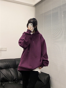 美式复古连帽重磅卫衣基础款休闲宽松oversize图片