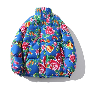 MY203男女休闲立领加厚保暖防寒棉衣外套大码东北大花风汉服图片