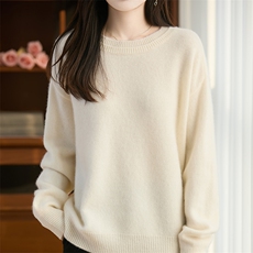 2025年秋季单件常规通勤时尚百搭通勤简约休闲双层领设计，女装羊毛衫，贝美羊绒