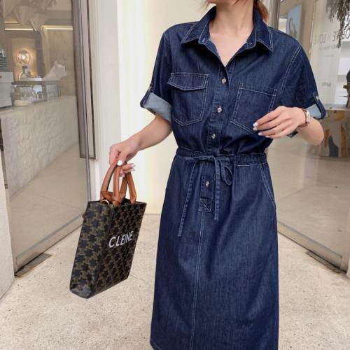 牛仔简单款长裙通勤风百搭，女装，肆尔