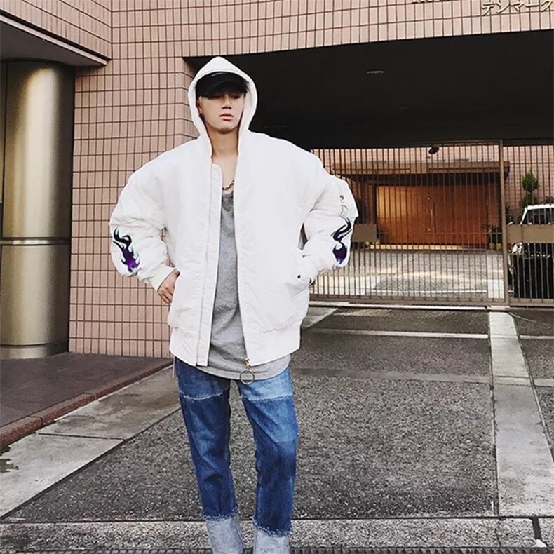特P50韩版重工刺绣加厚情侣连帽棉服宽松男女夹棉棒球服外套Y03,男装棉衣,星座1501