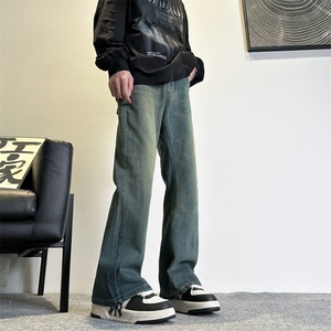 k2505-p45-控68S-5XL高品质微喇微弹大码怀旧蓝现货牛仔裤
