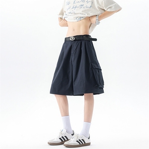 8XL-M工装西装短裤男夏季宽松大码日系痞帅高级五分裤DK26002P48图片