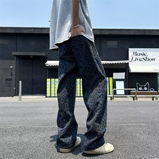 新款流行日系气质简约潮流原宿牛仔裤百搭时尚N8617-P47，男装牛仔裤，星座208-5