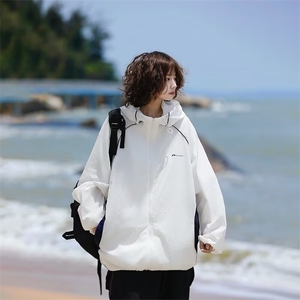 夏季户外登山UPF50+防水防晒衣男宽松轻薄情侣百搭工装外套女潮图片