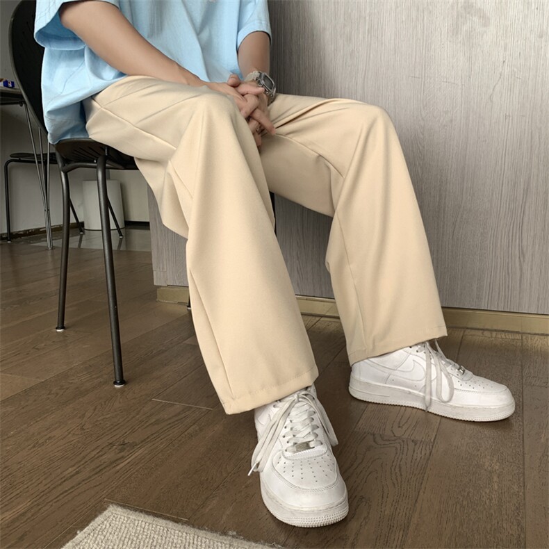 直筒宽松潮流西装拖地长裤垂感阔腿ins潮港风薄款高街K1299-P28,男装休闲裤,星座512-4