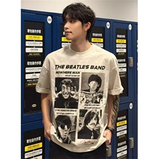 纯棉重磅小领口像印花短袖T恤男夏季宽松小众设计感上衣TDY2651，男装T恤，星座1116A（原606A-3）