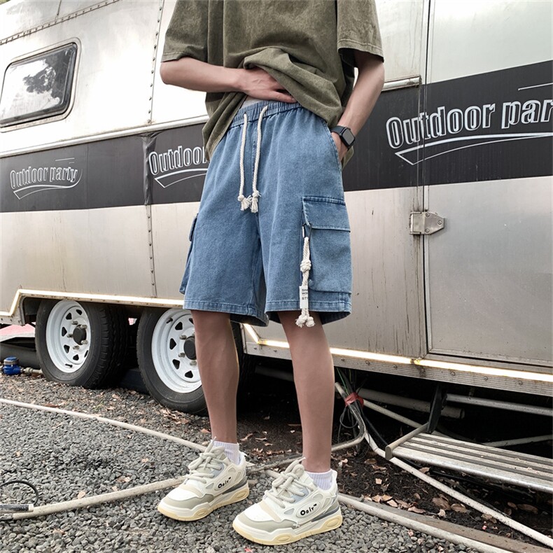 牛仔短裤男夏季薄款潮牌休闲中裤男生美式五分裤子男款N0938-P40,男装牛仔裤,星座308B-1