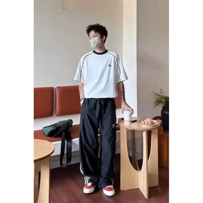 【有货】DK2886-P40休闲裤男侧边三条杠宽松直筒阔腿裤子,男装休闲裤,星座603-2