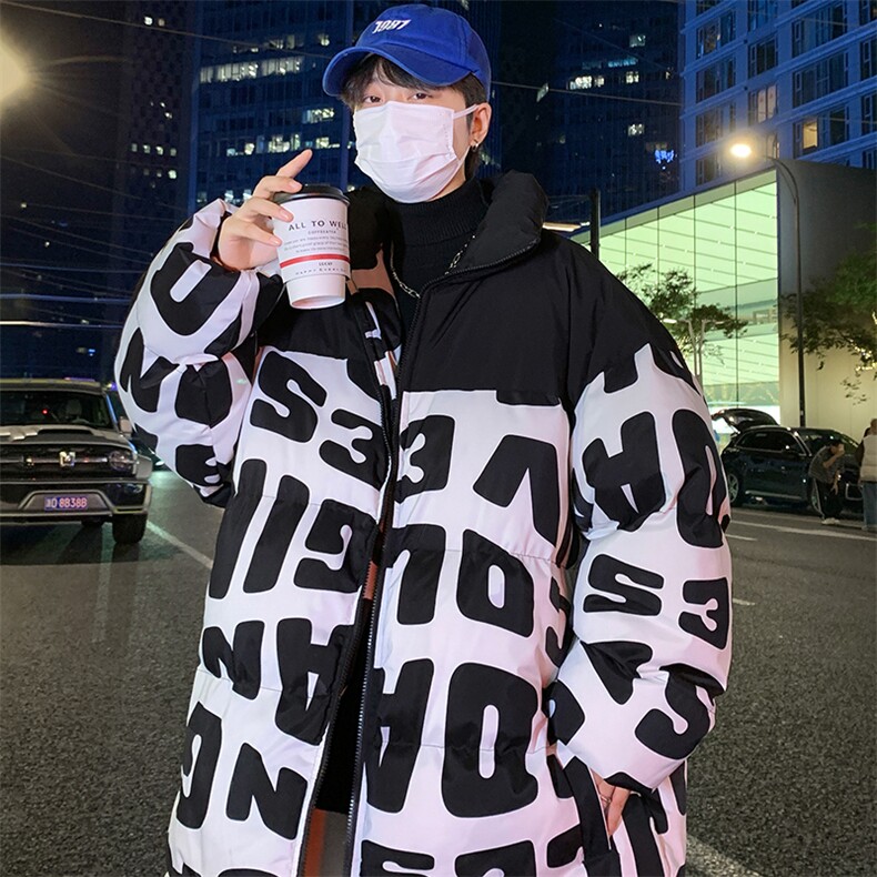潮流棉服男2024冬季新款冬装加厚保暖棉衣大码立领外套33351P105图片