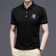 polo衫男夏季新品免烫翻领短袖t恤男高级感商务休闲半袖体恤P56，男装T恤，钱塘6003A(原)4033A