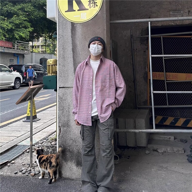 美式vibe裤子男潮宽松直筒欧美高街复古阔腿拖地微喇叭休闲工装裤,男装牛仔裤,星座506A