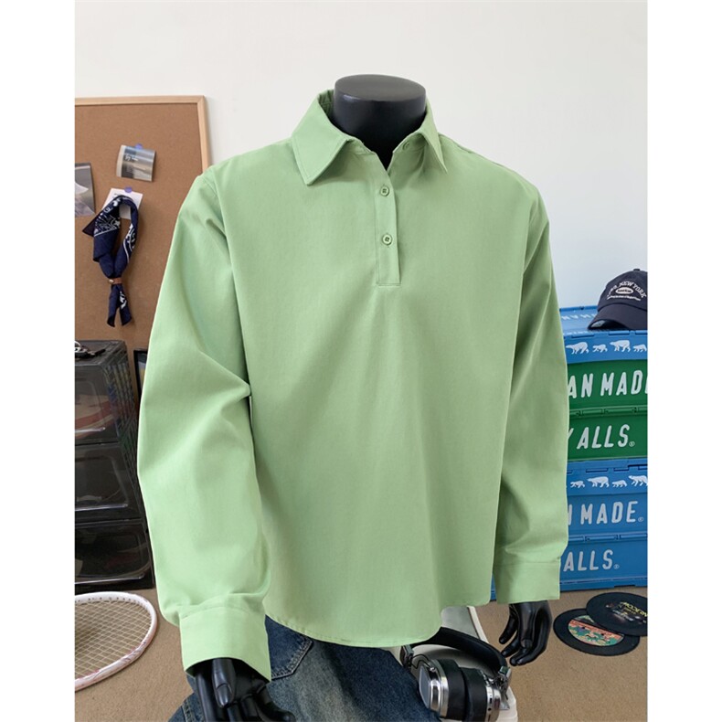 现货港风纯棉套头翻领长袖衬衫POLO衫男潮XZ608-CS2501-P40控68,男装Polo衫,星座608(原A046)