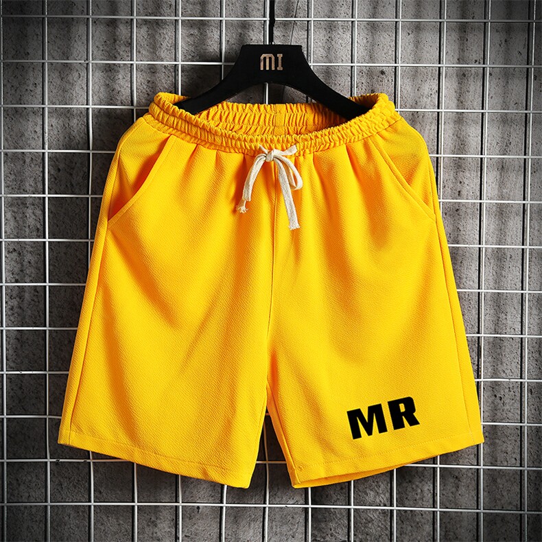 MK37253-P15冰丝短裤男士大码宽松休闲五分裤男运动中裤网格,男装休闲裤,电商A040A