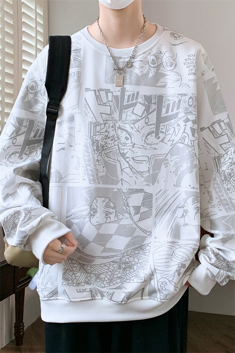 秋冬潮流印花卫衣男宽松休闲W6658小码P32大码P37,男装卫衣,星座1107-1