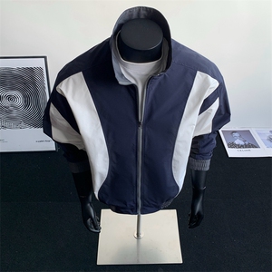 秋季新款现货立领拼色宽松运动夹克男DSA157-1-J1571-P74图片