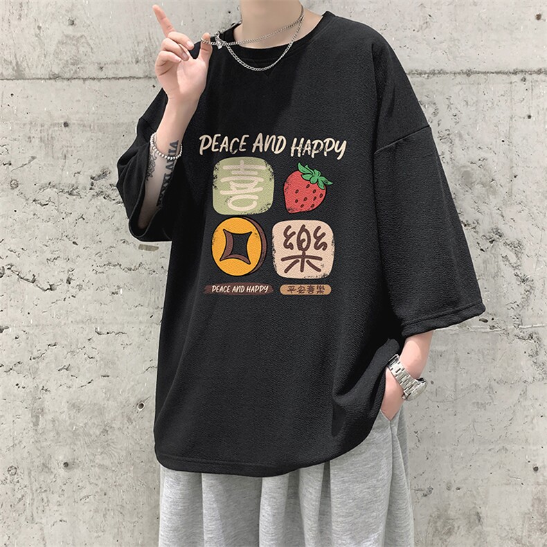 春夏季七分袖t恤男大码五分袖男短袖中袖Q11322-P30,男装T恤,电商A040