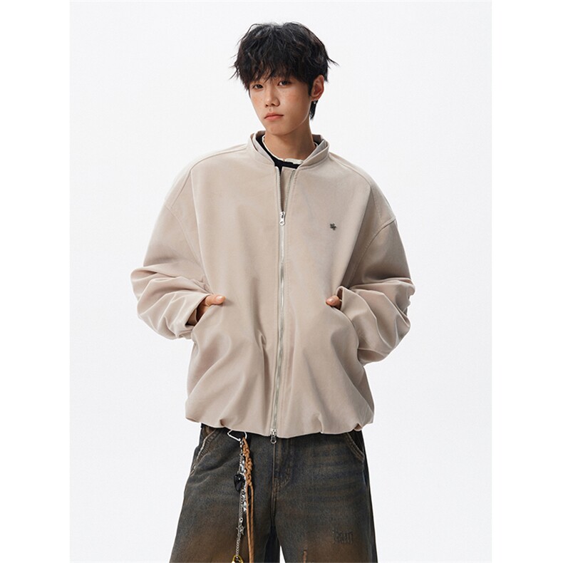 毛领仿麂皮夹克男复古绒感外套高级感短款上衣JK1332-P128,男装夹克,电商D206-1