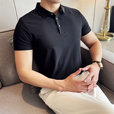 大码品质时尚商务弹力无痕polo衫短袖男士冰丝翻领T恤-T0703-P68，男装T恤，电商D342