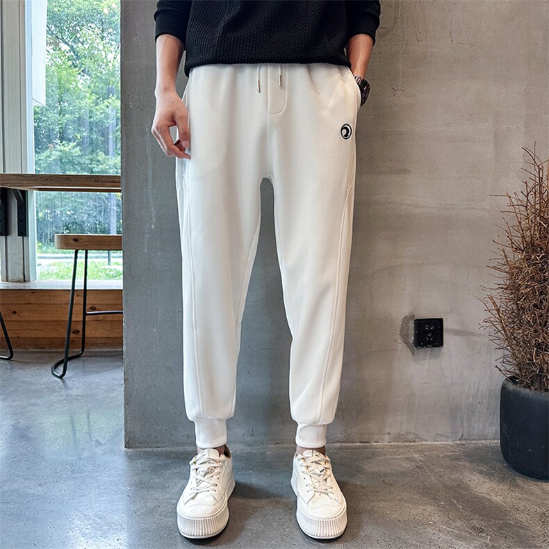 社会精神小伙裤子男秋潮牌ins运动束脚九分裤K8591-P45控78,男装休闲裤,星座210-3