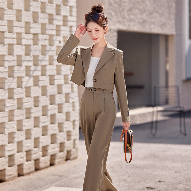 高级感西装套装女春秋2024新款宽松休闲工装西服阔腿裤两件套裤潮,女装套装/套裙,凯瑟曼
