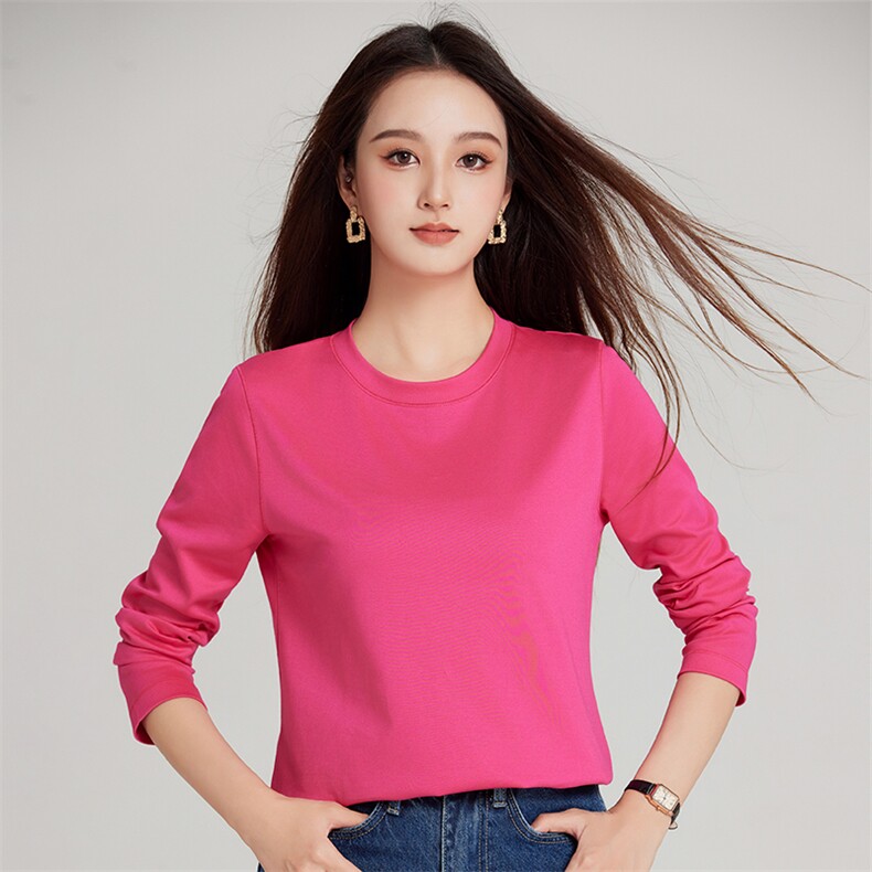 夏季修身简约舒适百搭纯色女士圆领T恤,女装T恤,硕诚羊绒