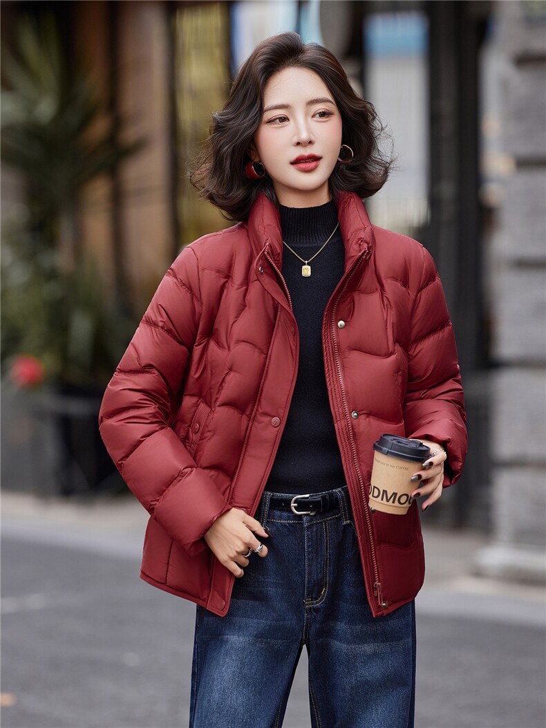 2025年冬季新款时尚百搭潮流白鸭绒面包服外套,女装羽绒服,姿萝菲