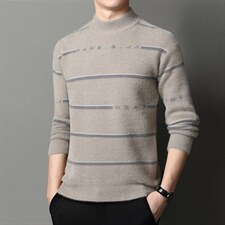 LB963男式2023年冬季新款长袖半高领保暖毛衣针织衫P70,男装针织衫/毛衣,电商B360