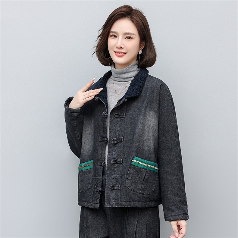 时尚百搭女装短外套显瘦修身牛仔夹克舒适保暖秋冬季新款上衣,女装短外套,叶笙衣