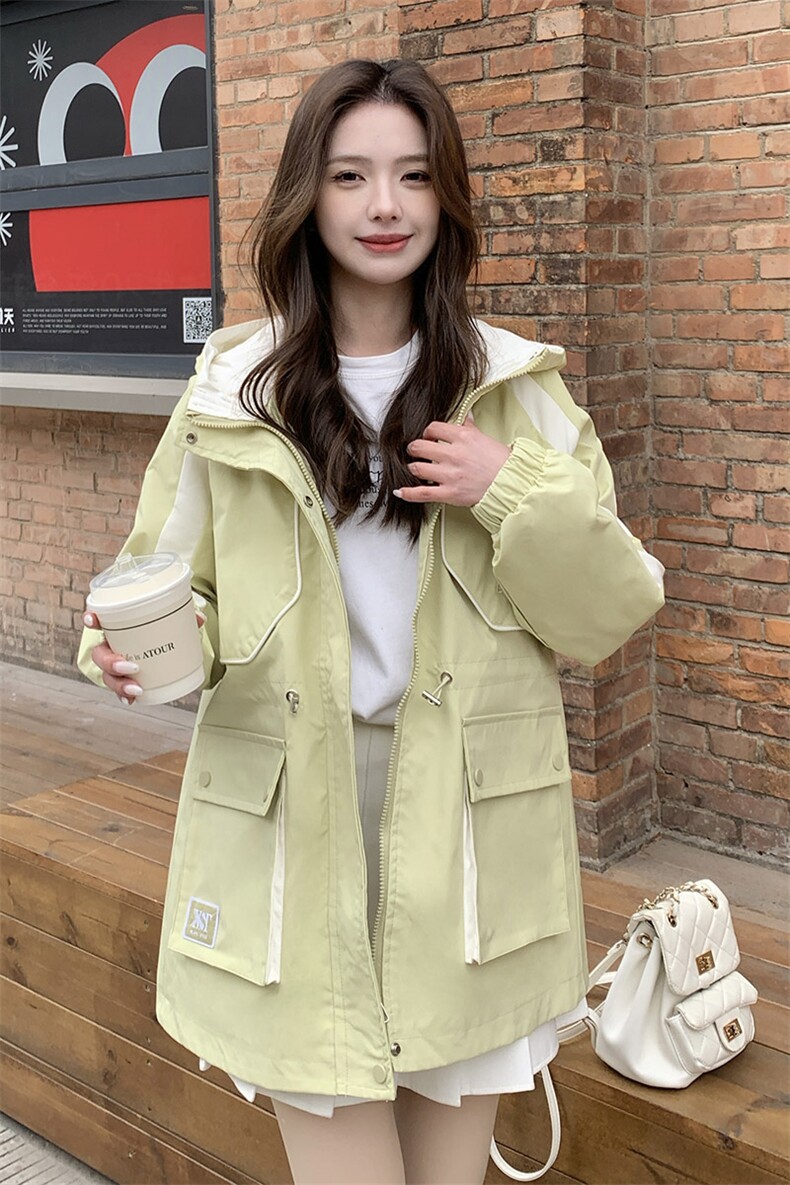 【现货】短风衣夹克派克服1C045-6007P135K198,女装风衣,红龙果