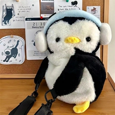 路飞毛绒玩具厂 企鹅黑背包