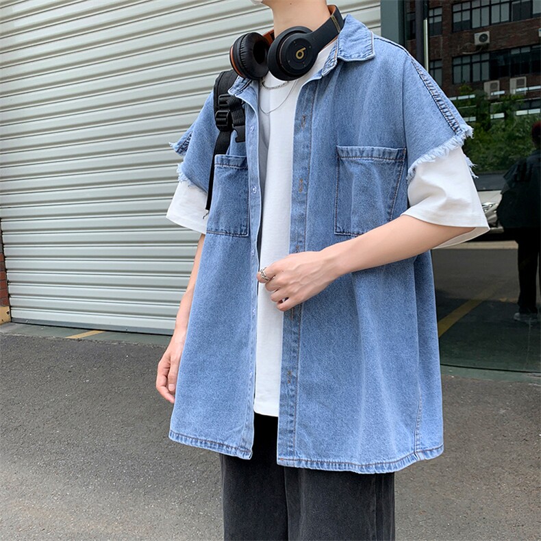 夏季工装潮流背心牛仔马甲外套无袖坎肩上衣服男W3320-P40,男装背心/马甲,星座512-3