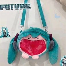 初音单肩包可爱爆款精品毛绒背包大容量卡通包