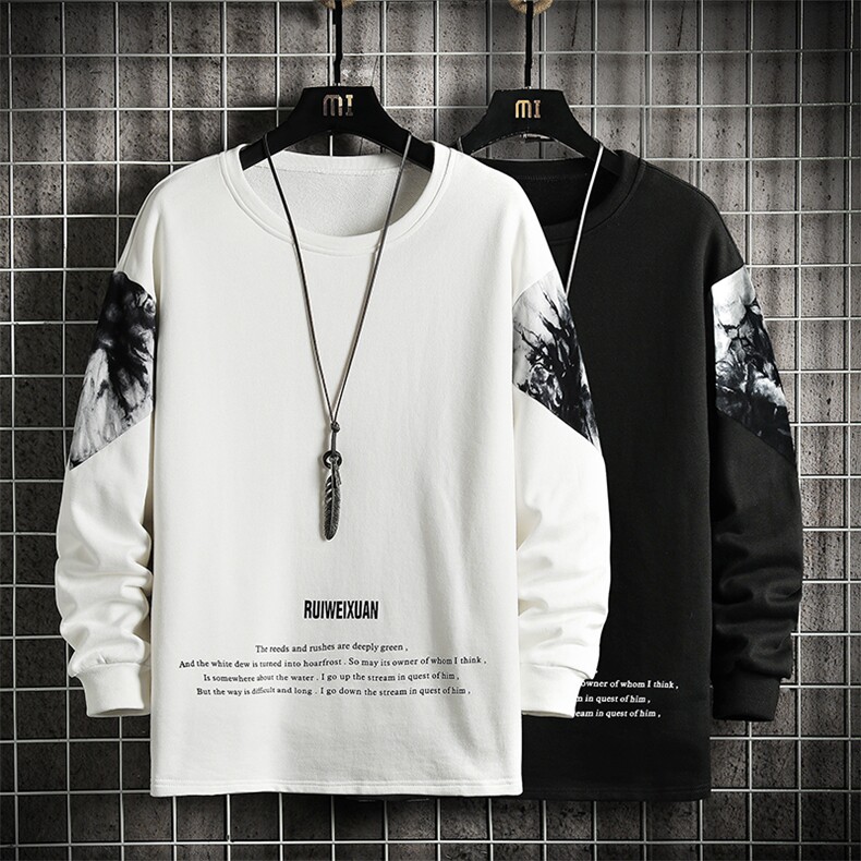 主推货足7XL-M长袖卫衣男2023春季新款慵懒风休闲上衣加肥加大码，男装卫衣，钱塘717(原712)