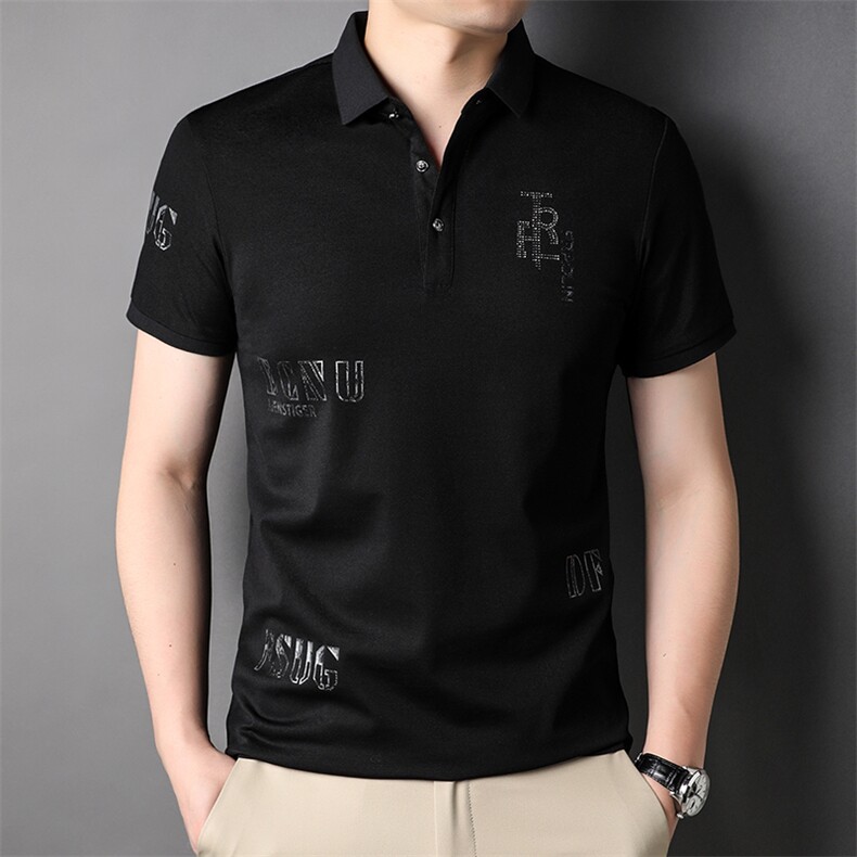 夏季新款男士翻领短袖t恤中年有领男装上衣服休闲POLO衫,男装T恤,电商B212（原钱塘6029）