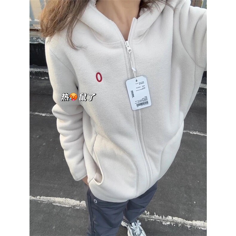 网图 高品 双面摇粒绒加厚保暖连帽羊羔绒开衫外套男女 A1050-P65图片