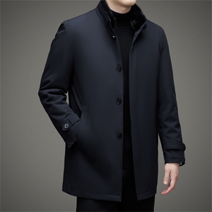 23YR9932钱塘2020-3中年男士立领毛领冬季厚款羽绒服货稳P310图片