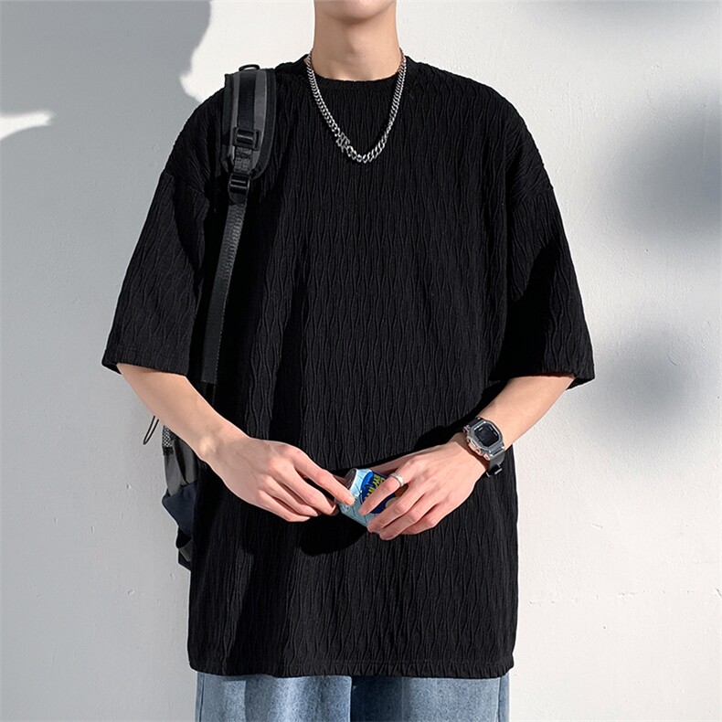 特批P20无差价夏季宽松半袖T恤男街头痞帅休闲纯色打底上衣T2027，男装T恤，电商A001