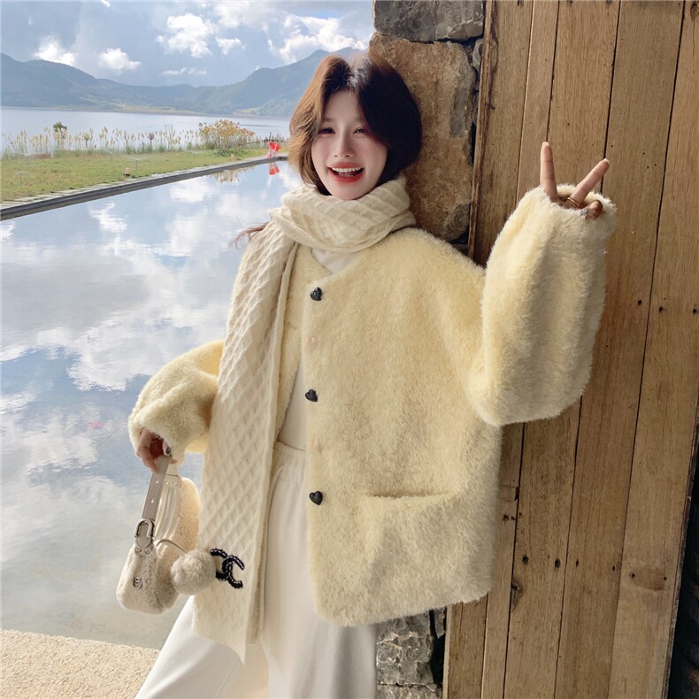 新品现货2025冬装新款女装羊羔毛加厚外套8073-p185-k278,女装棉衣/棉服,2C266