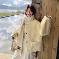 新品现货2025冬装新款女装羊羔毛加厚外套8073-p185-k278，女装棉衣/棉服，2C266
