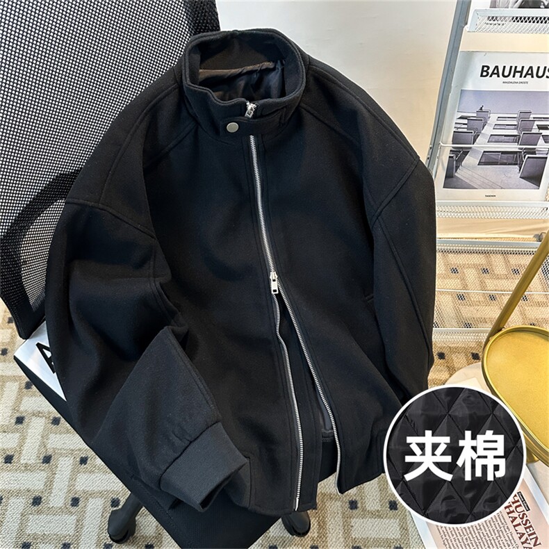 美式复古立呢料领夹克男秋季潮牌高级感宽松休闲ocersize,男装夹克,星座505-2（原电商A260-1)