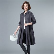 韩国东大门中长款风衣女283款风衣外套，女装风衣，秋牧寒烟