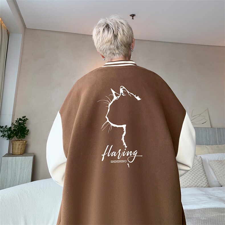 摇粒绒棒球服男大码开衫卫衣男夹克BF86344-P65,男装夹克,电商A040