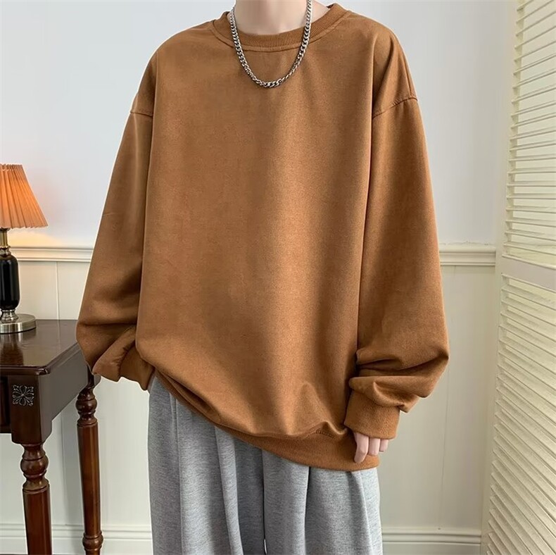 纯色卫衣外套男春秋季圆领休闲长袖衣服麂皮绒外套CW16P33,男装卫衣,星座1116-2