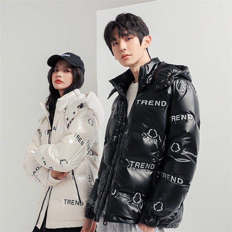 新款时尚潮牌亮面压花短款外套白鸭绒羽绒服无影墙情侣R9002P100,男装羽绒服,星座301D-5(原星座1415）